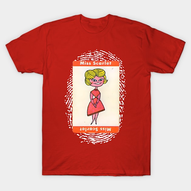 Miss Scarlet - The Game of Clue T-Shirt by Desert Owl Designs